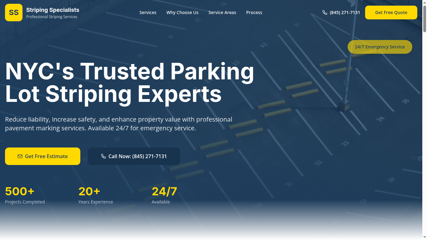 Striping Specialists website preview