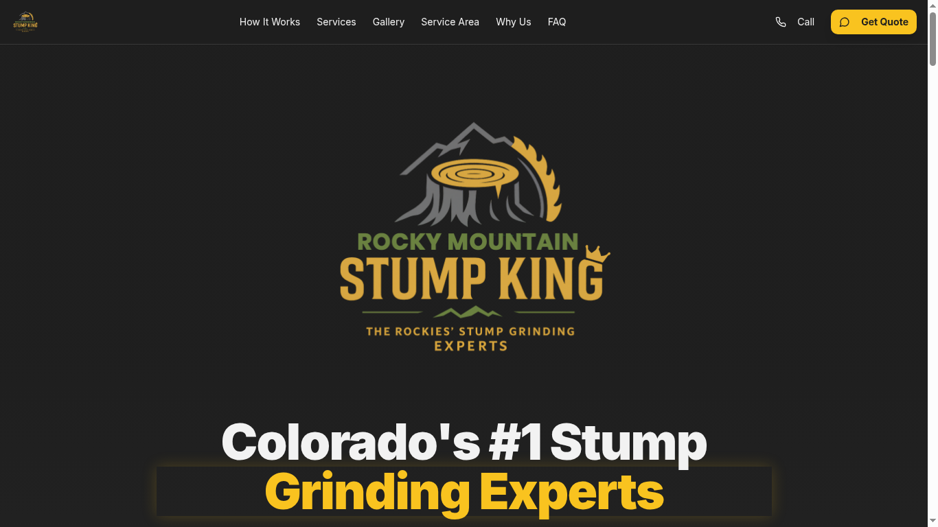 Stump King website preview